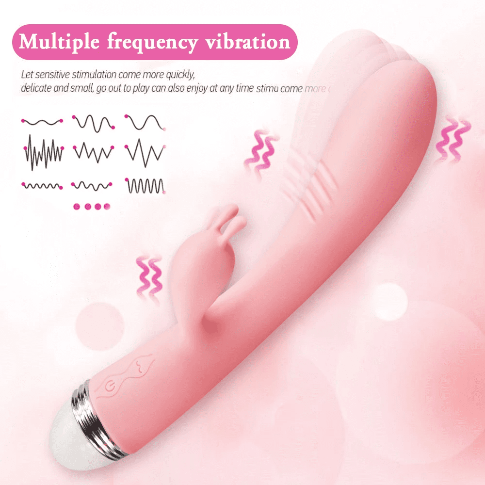 Rabbit Vibrator Dildo Adult Sex Toys Massager Vibrating AV Stick for Women and Couples Rechargeable with 12 Vibration for G Spot Clitoral Vaginal Stimulation Pink