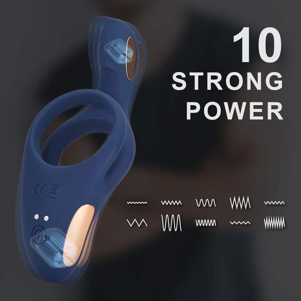 Penis Ring Dual Vibrating Silicone Ring Adult Sex Toys Love Vibrator for Men and Couples with 10 Vibration Modes for Harder and Stronger Erection