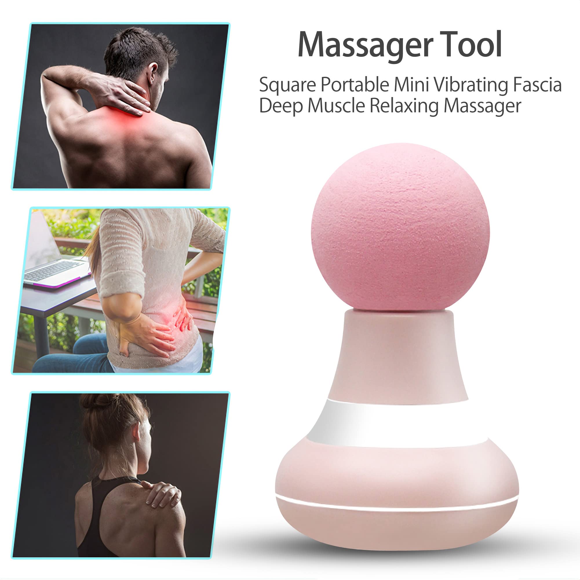 Mini Electric Handheld Massager Wand Powerful 6 Speed Vibration Modes-Pink