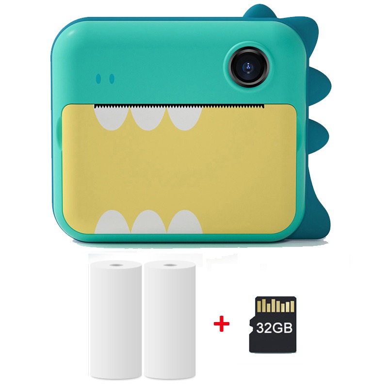 Instant Print Camera 1080P Kids Digital Camera Photo Print Camera Video Recorder with 32GB TF Card 2 Rolls Print Paper Gifts for 3-12 Year Old Boys Girls