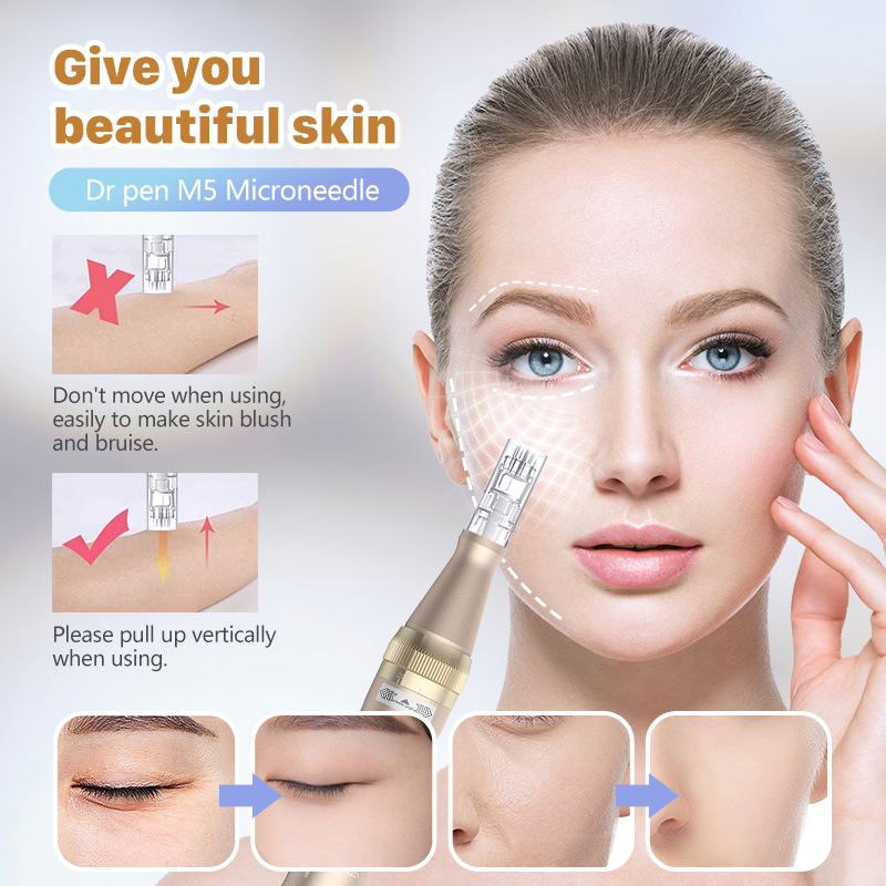 Dr. Pen Ultima M5 Microneedling Pen Professional Wireless Auto Derma Beauty Pen for Face and Body Skin Care Tool Kit With 12PCS Cartridges