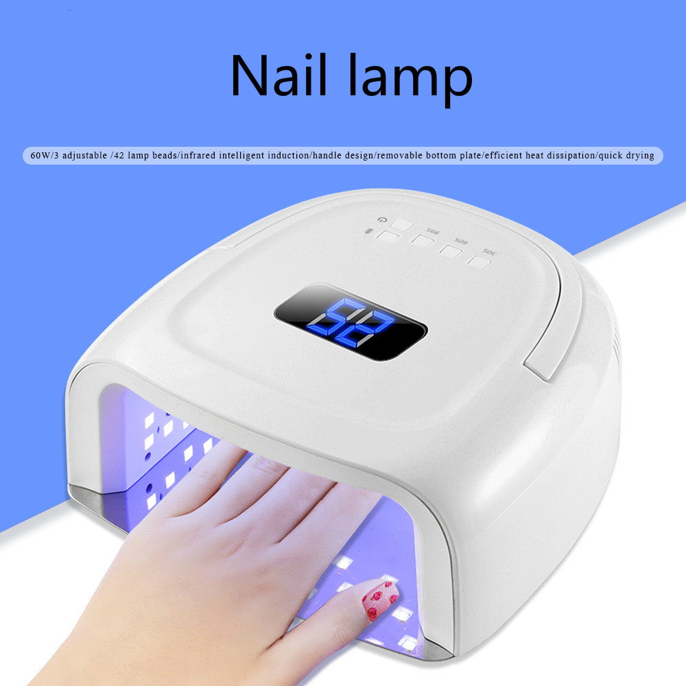Nail Lamp Rechargeable Wireless Gel Polish UV Cure Light 60W Professional Nail Dryer Cordless Nail Led Lamp Manicure Machine Pedicure Lights Built-in 15600mAh Battery Best for Home Nail Salon