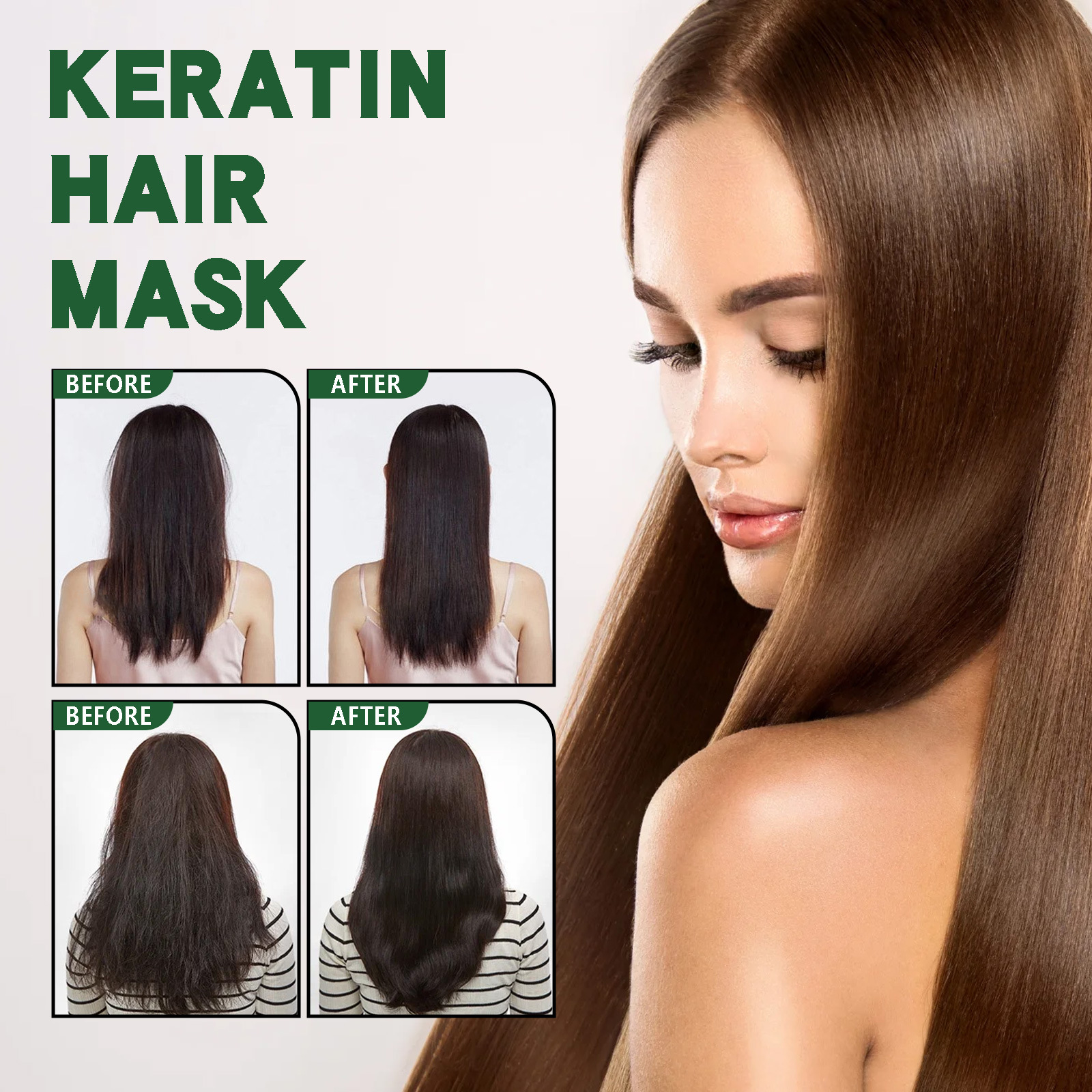 Keratin Nourishing Hair Mask Repairing The Tail Split Hair Conditioner Deep Moisturizing And Smoothing Hair Care 50ml