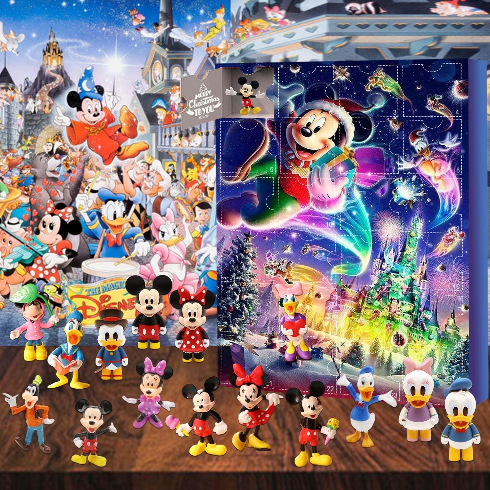 Christmas Advent Calendar 24 Days Christmas Countdown Advent Calendars Disney Characters Mickey Figure Christmas Gift for Kids and Adults