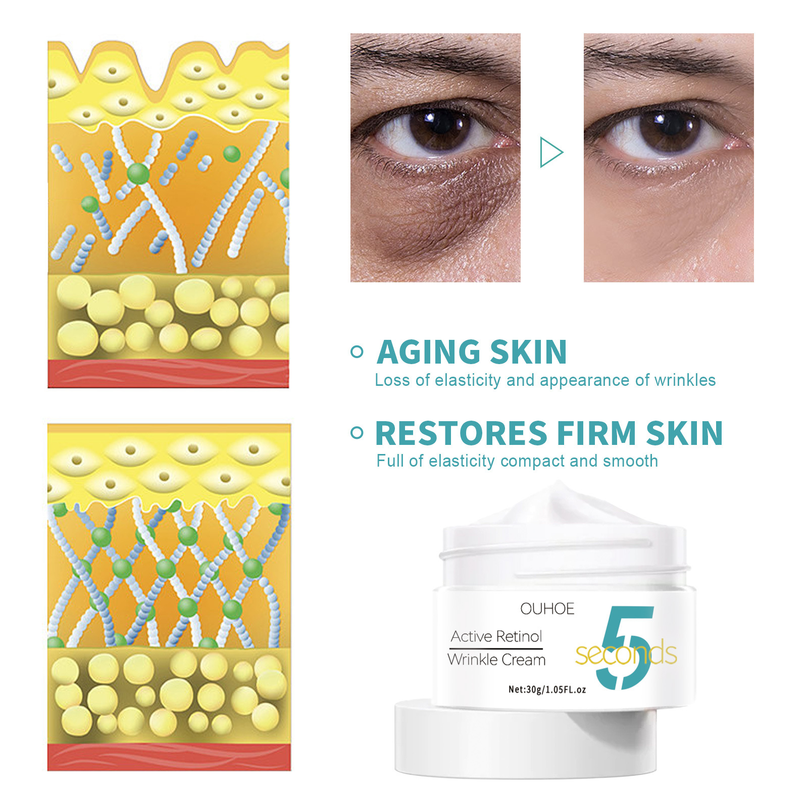 Firming Face Cream Anti-Aging Skin Tightening Cream Neck Firming Cream 5 Seconds Wrinkle Remover Skin Care
