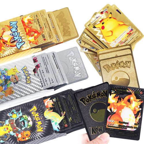 (55PCS Gold Cards) Pokemon Cards Vmax TCG GX EX Cards Christmas Gifts