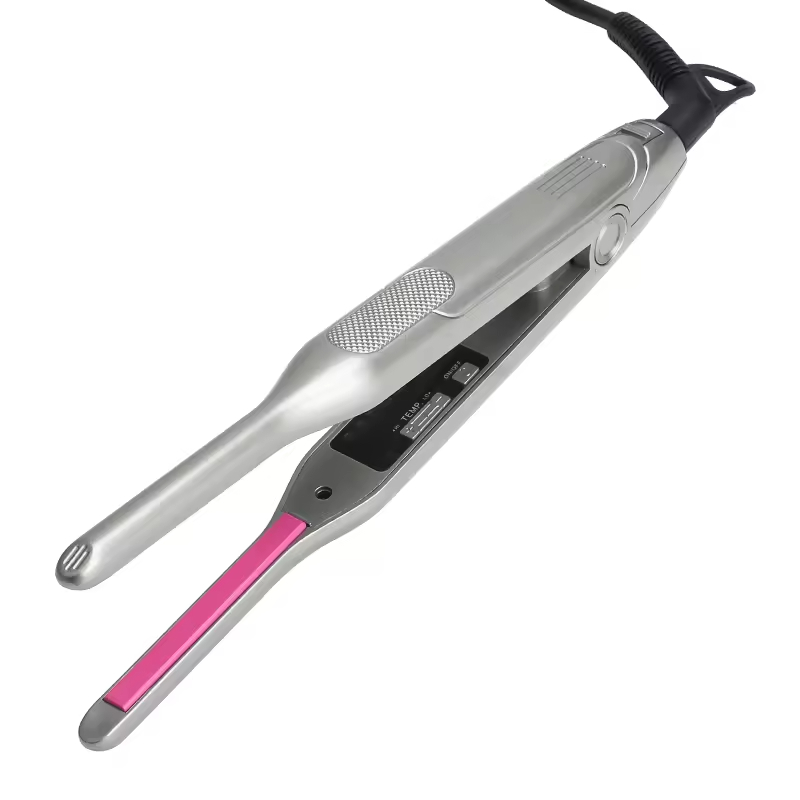 (Grey) Upgrade Pencil Straighteners Hair Straightener Slim Plate Flat Iron Ceramic Hair Curler Professional Mini Curling Iron for Women Short Hair Beard Styler