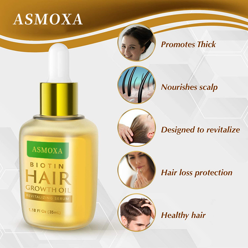 Hair Growth Essential Oil Hair Strengthening Oil Vitamin B7 Anti Hair Loss Woman Mild Care Head Scalp Nourishing Root Moisturizing Serum Hair Care 35ml