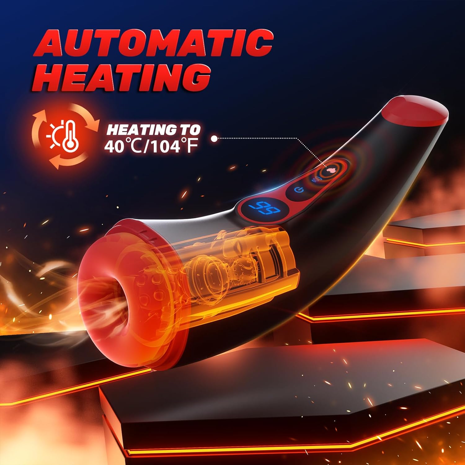 Automatic Sucking Male Masturbator Cup Sex Toys for Men Suction Vibrating Heating LCD Display Electric Adult Toys UK Vibrator Stroker Penis Stimulation