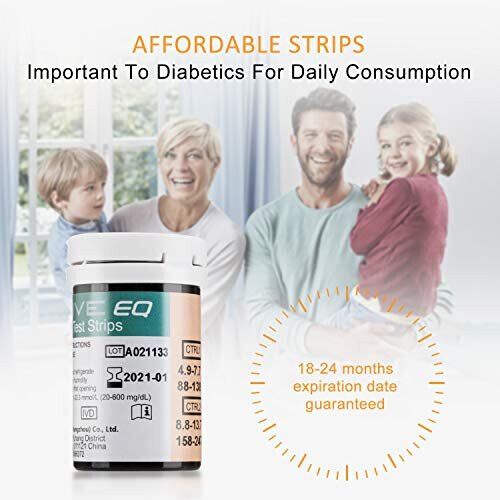 Blood Glucose Monitor Meter Diabetes Testing Kit Blood Sugar Tester Kit with 25 Test Strips and 25 Lancets for UK Diabetics in mmolL by Exactive EQ