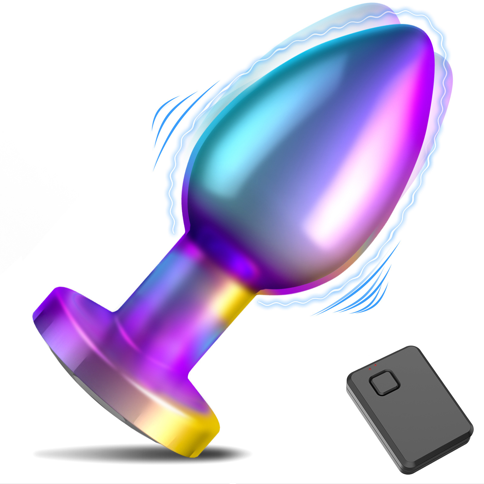 (Colorful) Anal Plug Vibrator Metal Wireless Remote Control Butt Plug Men Prostate Massager Portable Female Masturbator Dildo Sex Toys for Women Men Adult Games