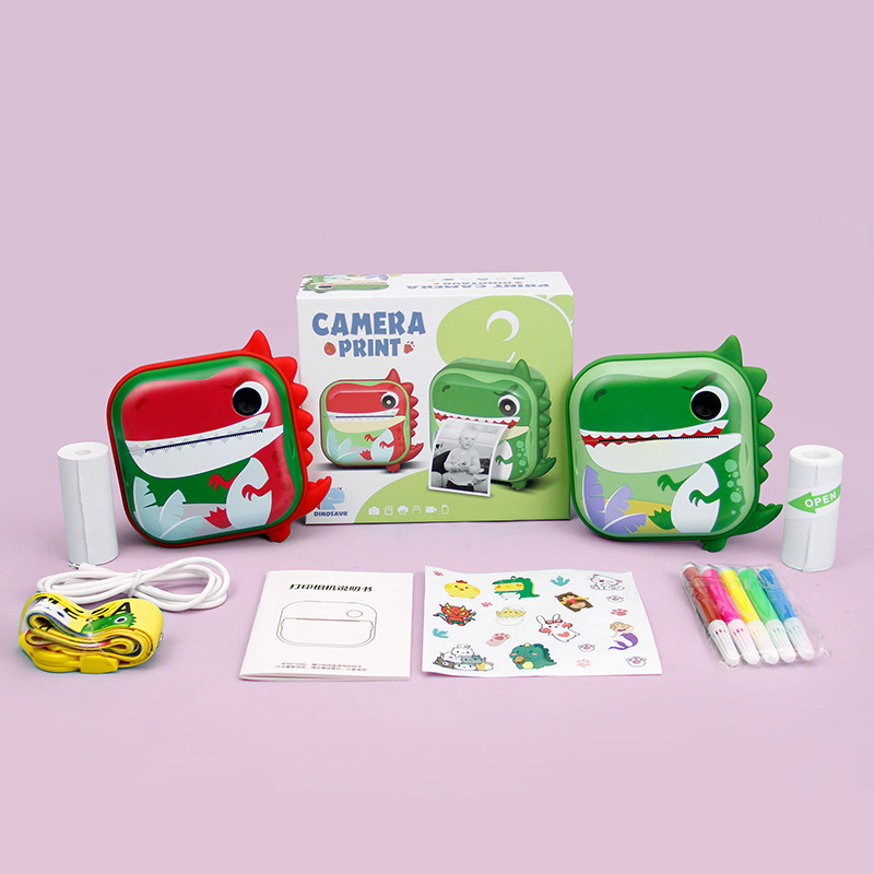 (Green) 96MP Mini Photo Printer Instant Print Camera Children Video Photography Camera Toys Dual Front and Rear Cameras Birthday 2.4Inch