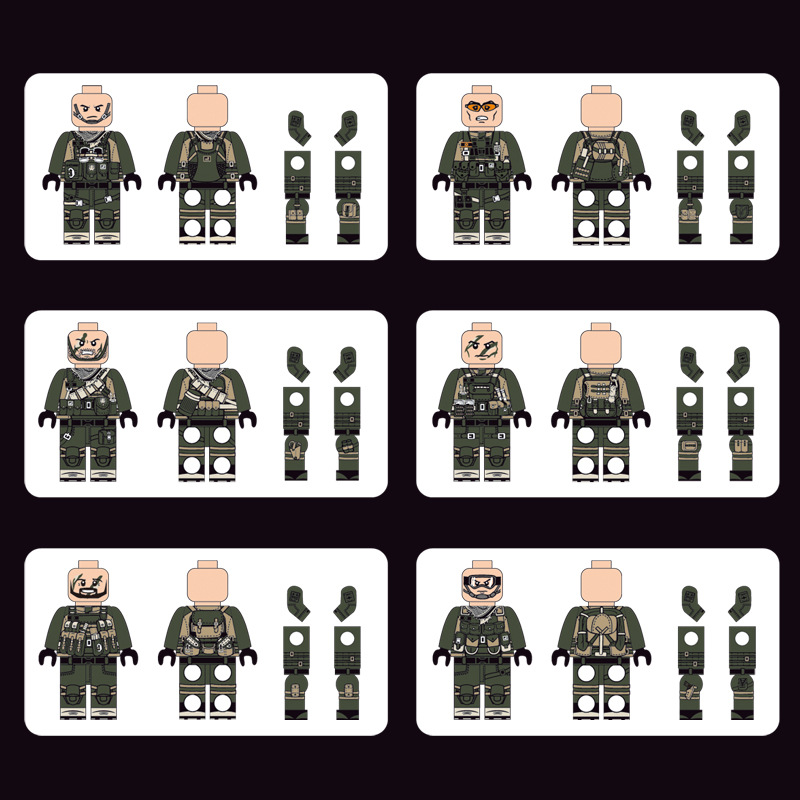 Wild Boy Special Forces Soldier Military Warfare Army Soldier Minifigure Collectible Soldiers of Military Building Blocks Great Gift for Kids