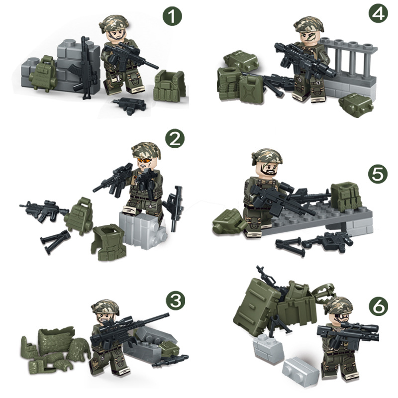 Wild Boy Special Forces Soldier Military Warfare Army Soldier Minifigure Collectible Soldiers of Military Building Blocks Great Gift for Kids