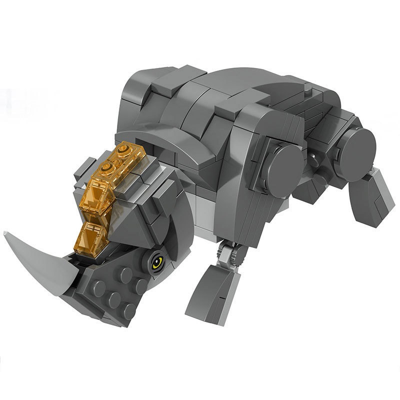 (Rhinoceros) Rhinoceros Snake Dog Building Blocks Collection Mini Figures Educational Toy Set Room Decoration and Birthday for Boys Girls