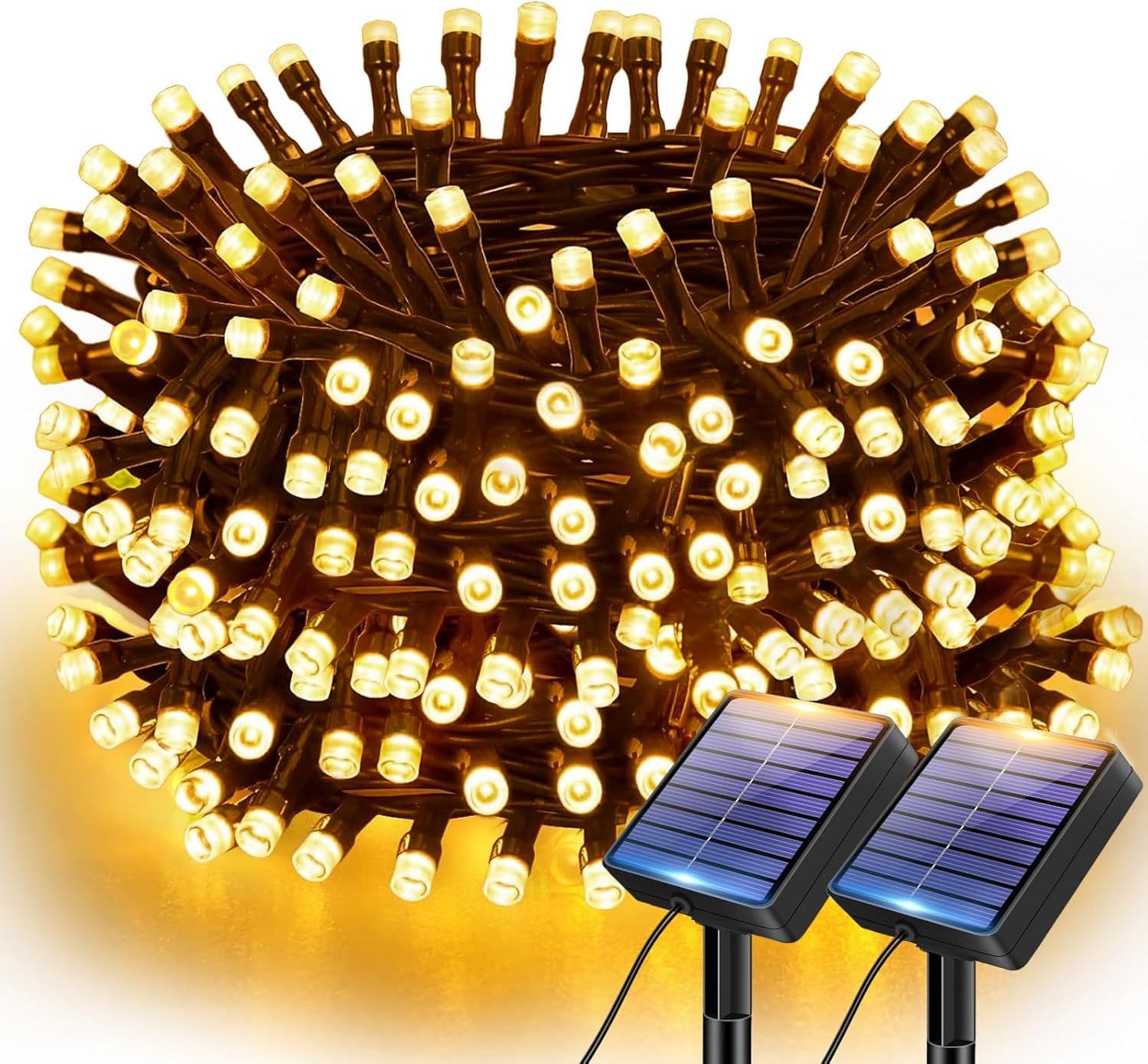 (Cool White) 2 Pack Solar Lights Outdoor Garden String Total 12M 40FT 120 LED Fairy Lights Solar Powered Waterproof Solar Tree Lights for Terrace Patio Yard Party Christmas 