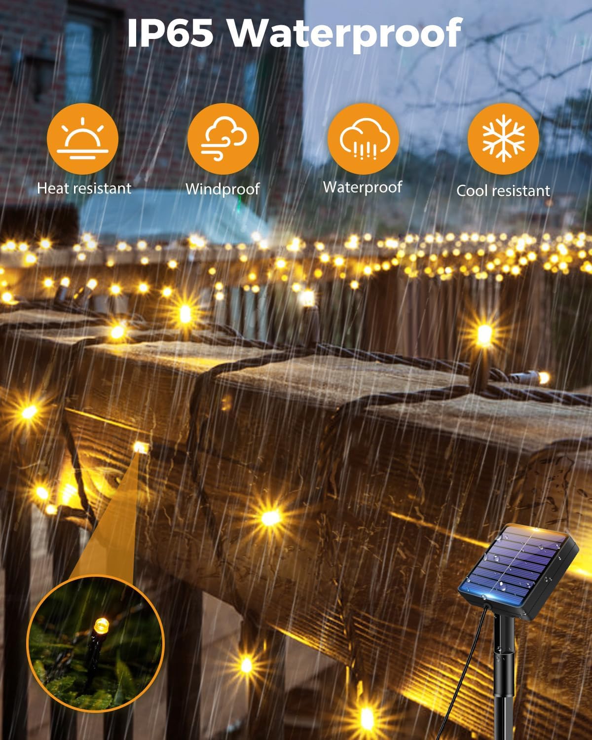 (Cool White) 2 Pack Solar Lights Outdoor Garden String Total 12M 40FT 120 LED Fairy Lights Solar Powered Waterproof Solar Tree Lights for Terrace Patio Yard Party Christmas 