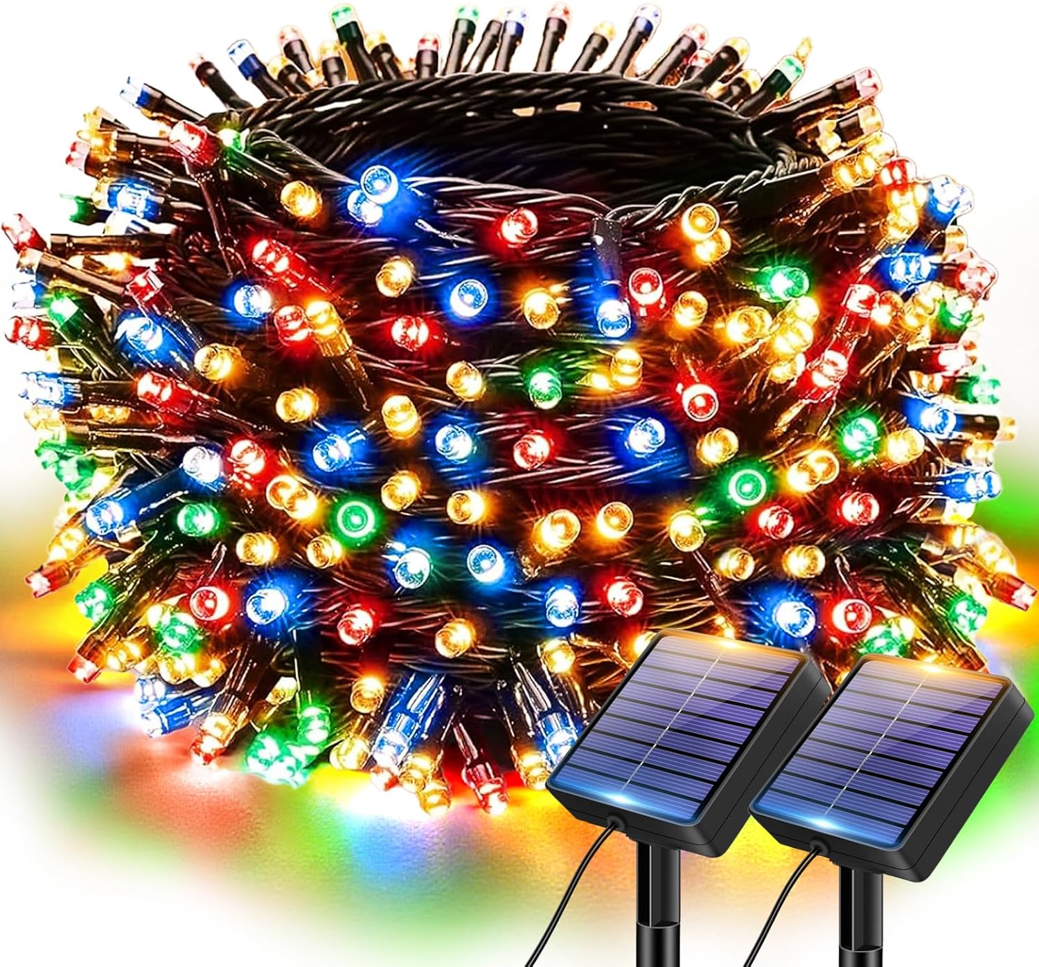(Cool White) 2 Pack Solar Lights Outdoor Garden String Total 12M 40FT 120 LED Fairy Lights Solar Powered Waterproof Solar Tree Lights for Terrace Patio Yard Party Christmas 