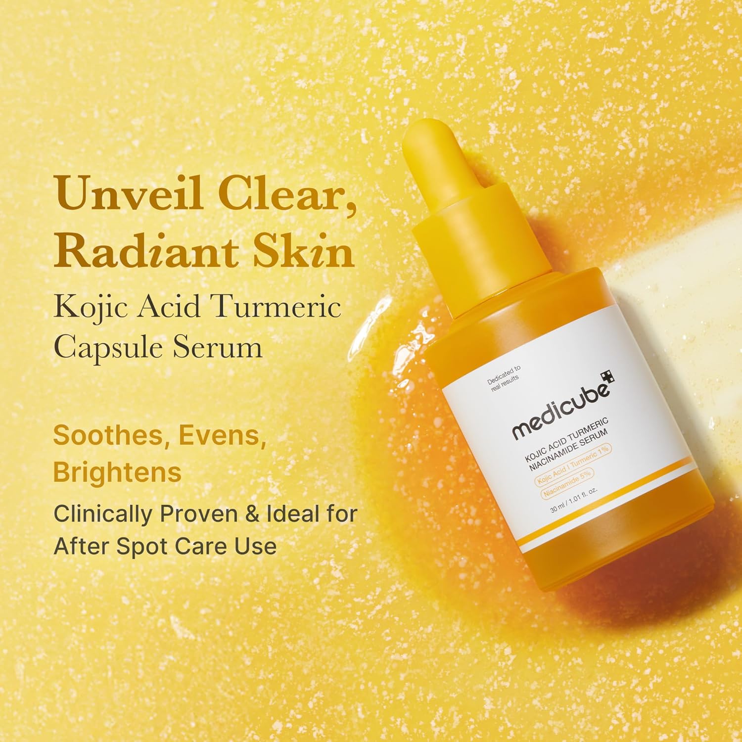 medicube Kojic Acid Turmeric Clarifying Balancing Capsule Serum Troubled Skin Soothing Brightening Face Serum Niacinamide Glow Capsules Hydration Barrier 30ml
