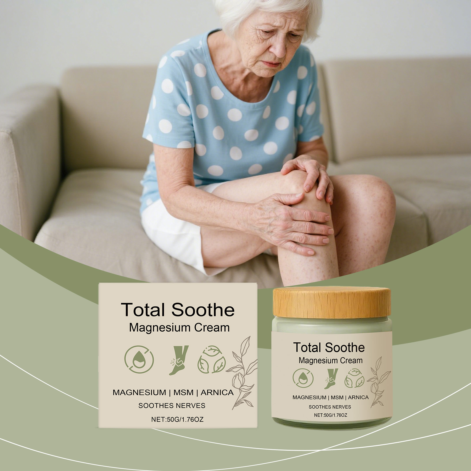Magnesium Body Cream For Daily Joint Massage Nourishing Soothing External Skin Care Treatment