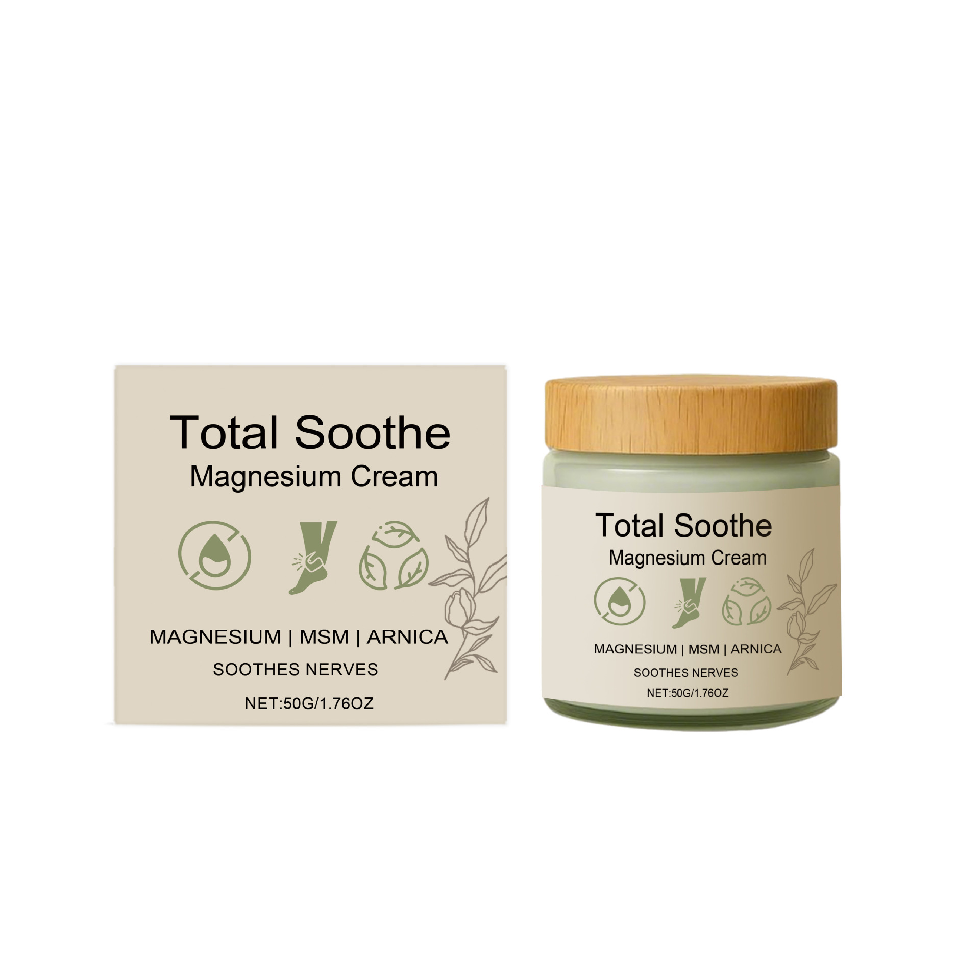 Magnesium Body Cream For Daily Joint Massage Nourishing Soothing External Skin Care Treatment