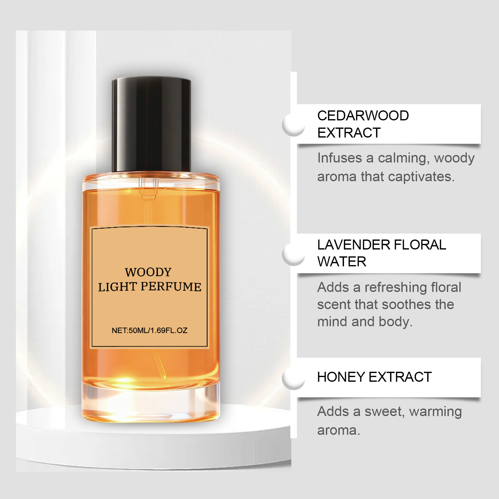 Elegant Cedar Wood Perfume Fresh Mild Delicate Layered Scent Long Lasting Portable Daily Wear Usage