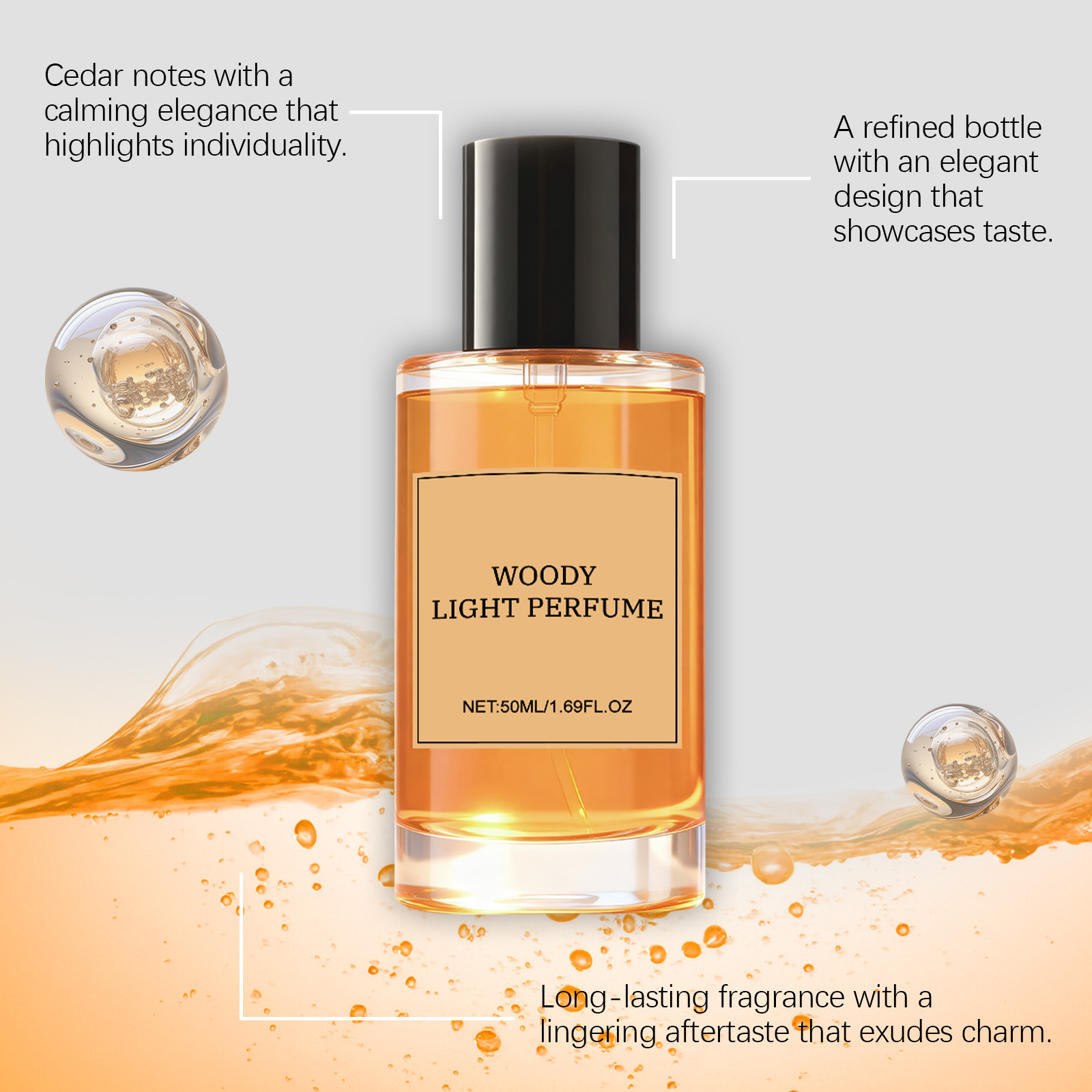 Elegant Cedar Wood Perfume Fresh Mild Delicate Layered Scent Long Lasting Portable Daily Wear Usage
