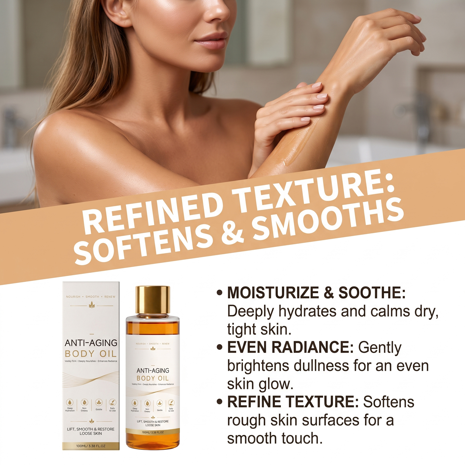 Brightening Moisturizing Essential Oil Glossy Nourishing Hydrating Repair Soft Gentle Translucent Calming Face Neck Skin Daily Care