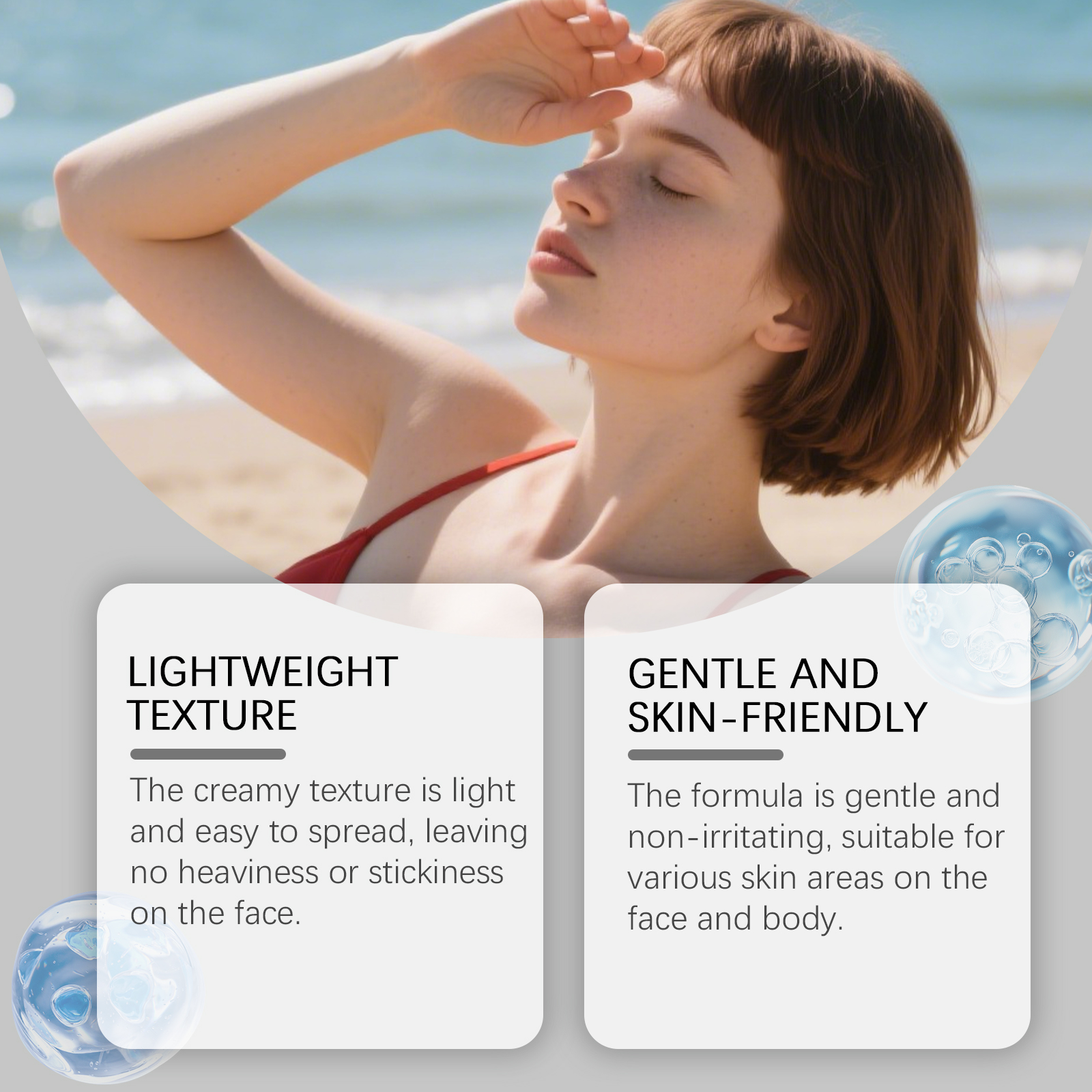 Refreshing Protection Cream Soft Light Cozy Care Facial Skin Daily Commute Outdoor Activity Convenient Safeguard