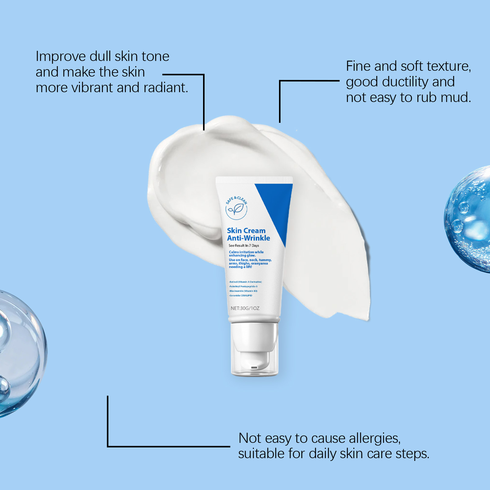 Moisturizing Cream Mild Soft Bright Light Fine Hydrating Daily Skin Care For Facial Complexion