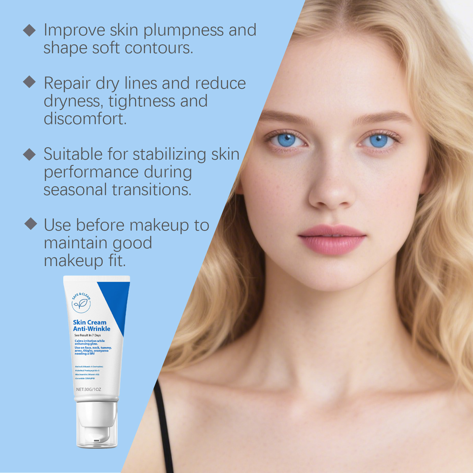 Moisturizing Cream Mild Soft Bright Light Fine Hydrating Daily Skin Care For Facial Complexion