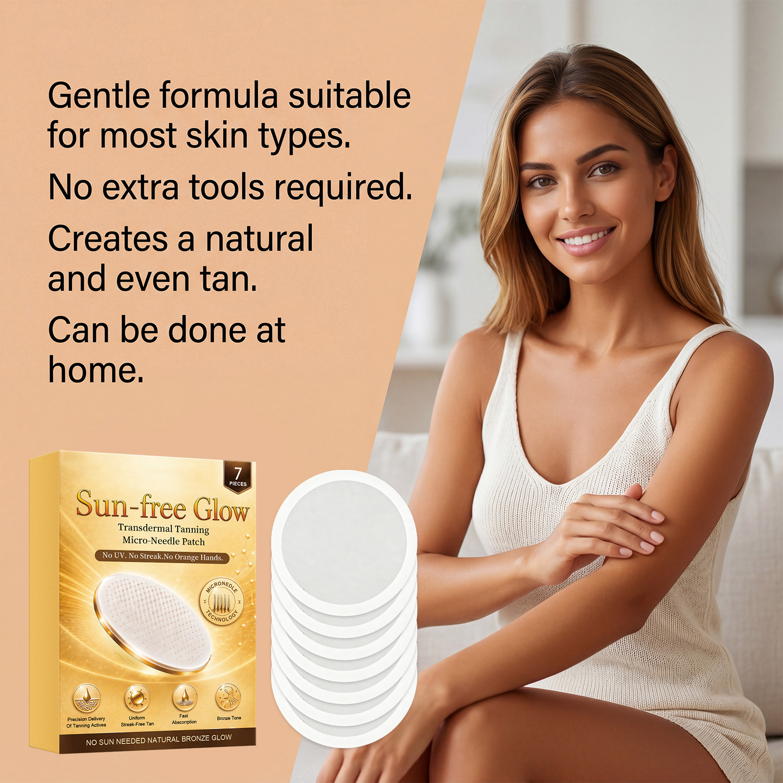 Tanning Care Patches Summer Sunfree Glossy Bronze Lightweight Breathable Snug Body Skin Treatment Sticker