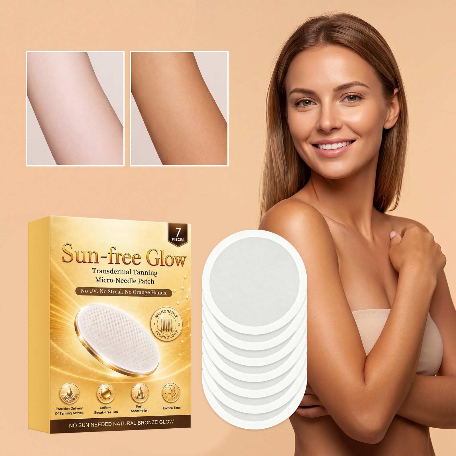 Tanning Care Patches Summer Sunfree Glossy Bronze Lightweight Breathable Snug Body Skin Treatment Sticker