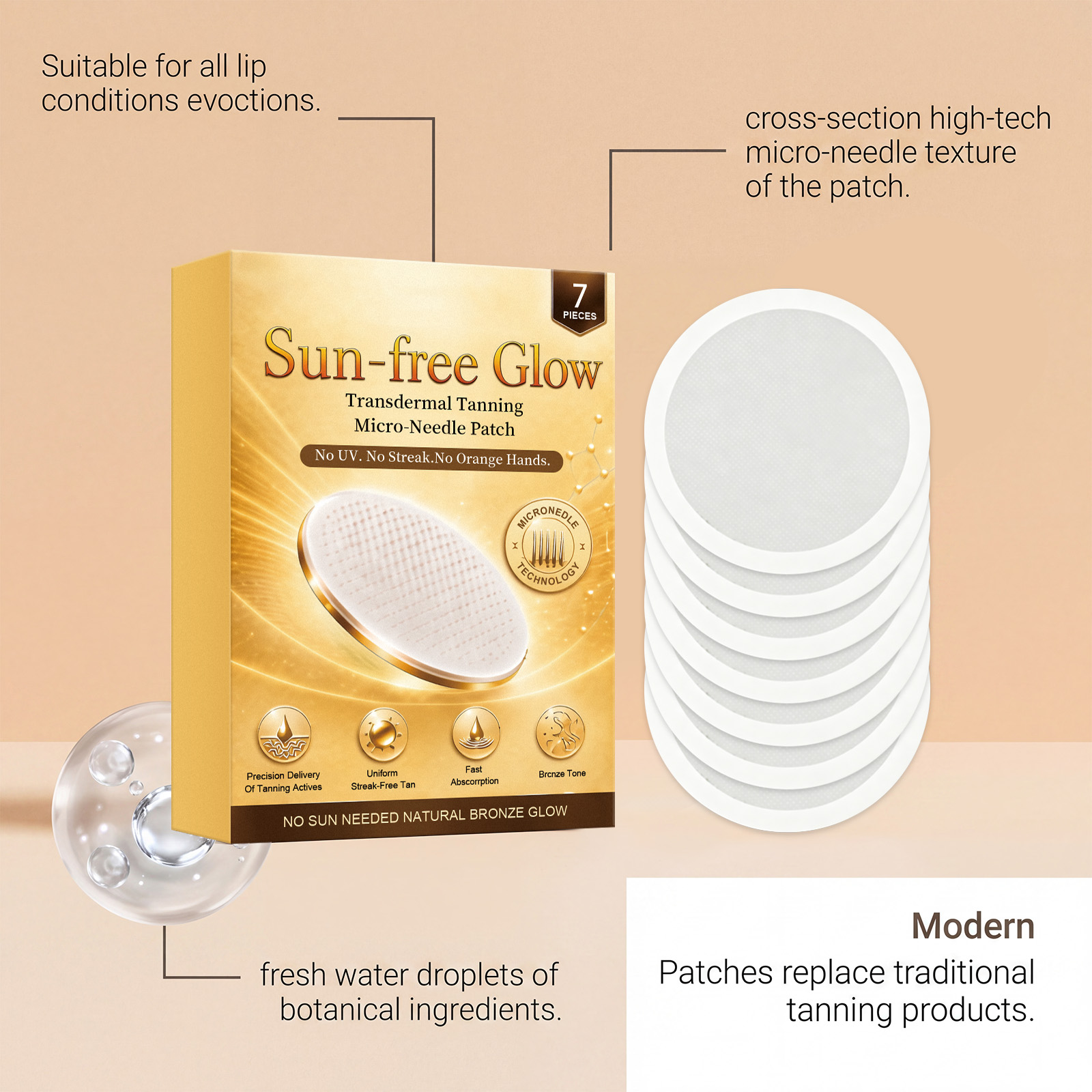 Tanning Care Patches Summer Sunfree Glossy Bronze Lightweight Breathable Snug Body Skin Treatment Sticker
