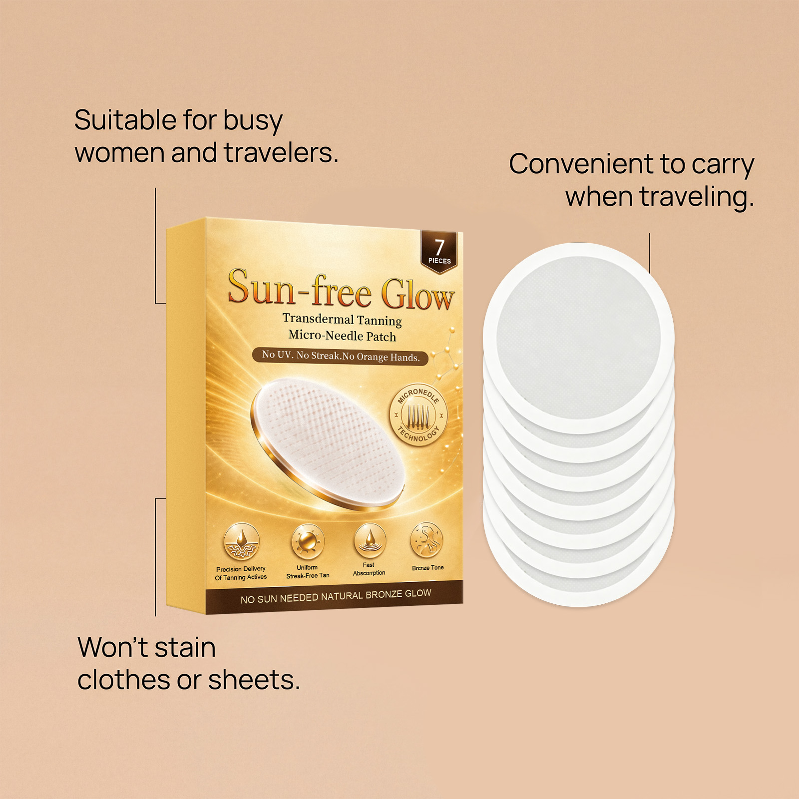Tanning Care Patches Summer Sunfree Glossy Bronze Lightweight Breathable Snug Body Skin Treatment Sticker