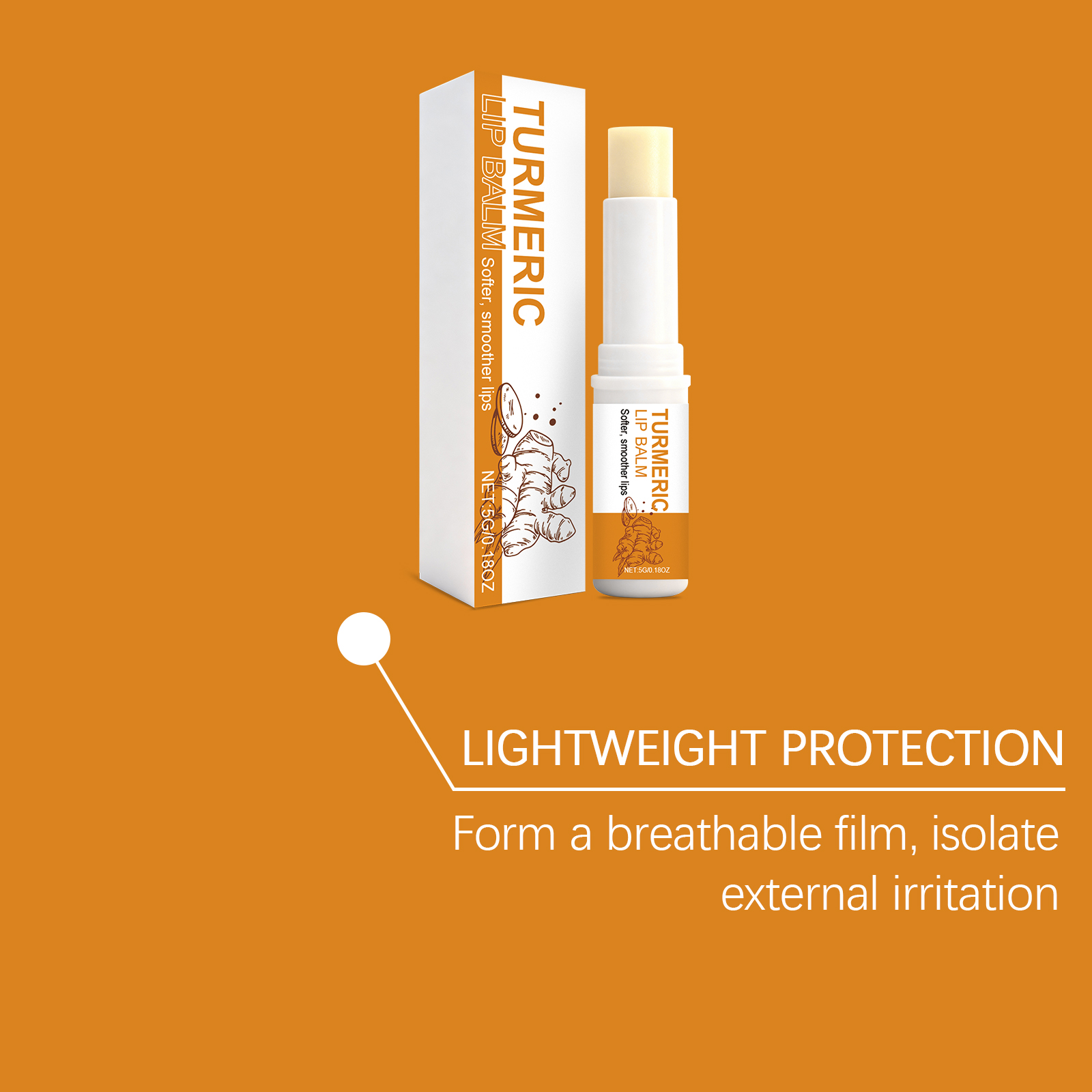 Turmeric Lip Balm Moisturizes Smooth Nonsticky Softens Lip Skin Daily Hydrating Care Protection