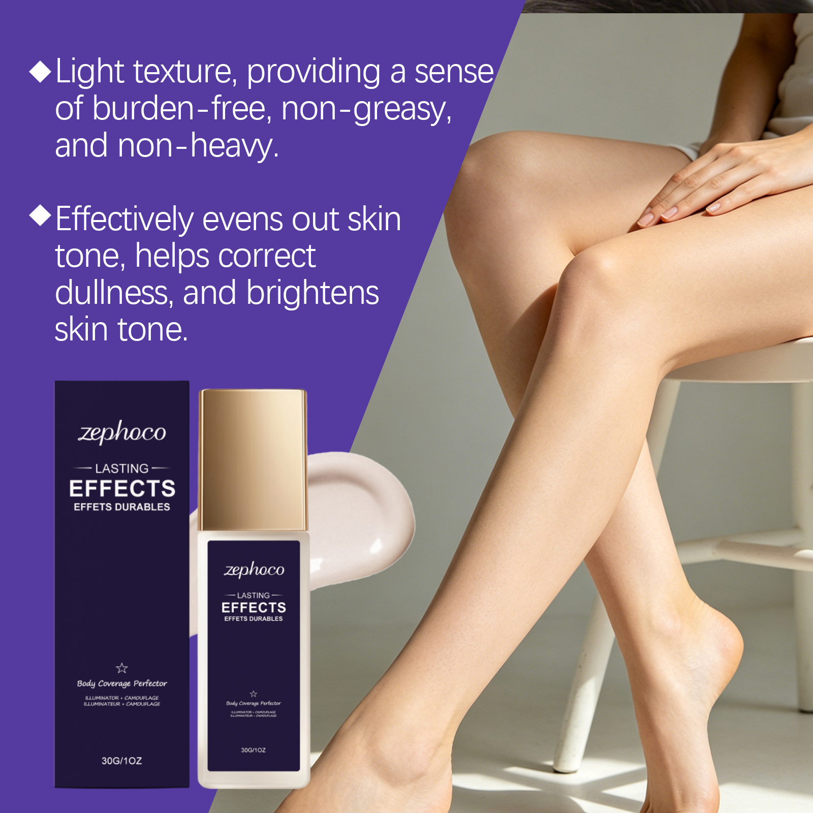Body Color Balancing Concealer Ivory White Natural Coverage Lightweight Adhesive Long Lasting Face Body
