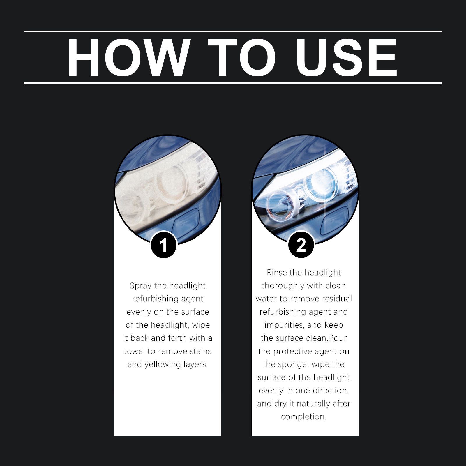 Headlight Restoration Kit Cleaner Coating For Yellowing Oxidation Scratches Car Light Surface Renewal Care Set