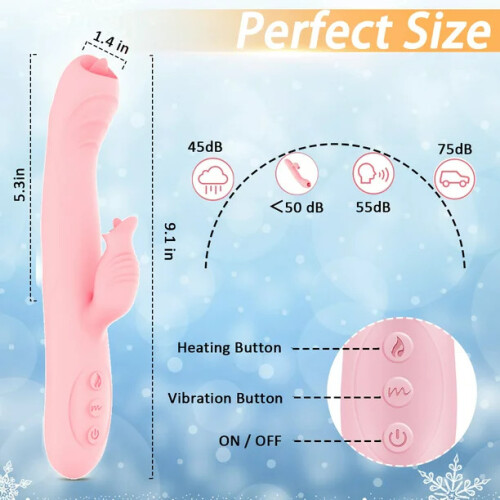 Thrusting Rabbit Vibrator for Women Sex Toys with 7 Vibrations & Tongue Licking 5 In 1 Waterproof Adult Toy for Couples