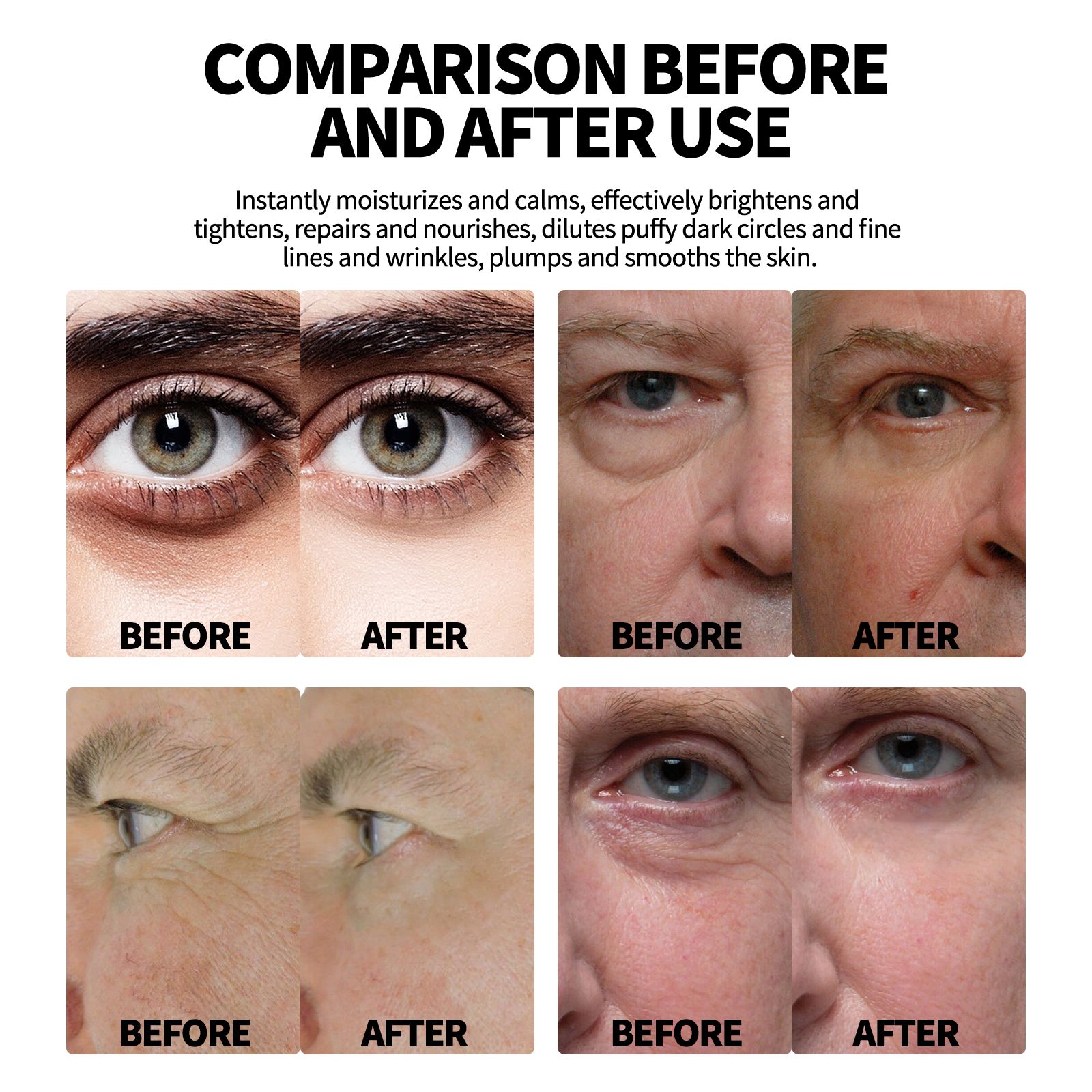 Men Hydrating Eye Roll On Cream Moisturizing For Dark Circles Puffiness And Fine Lines 10ml