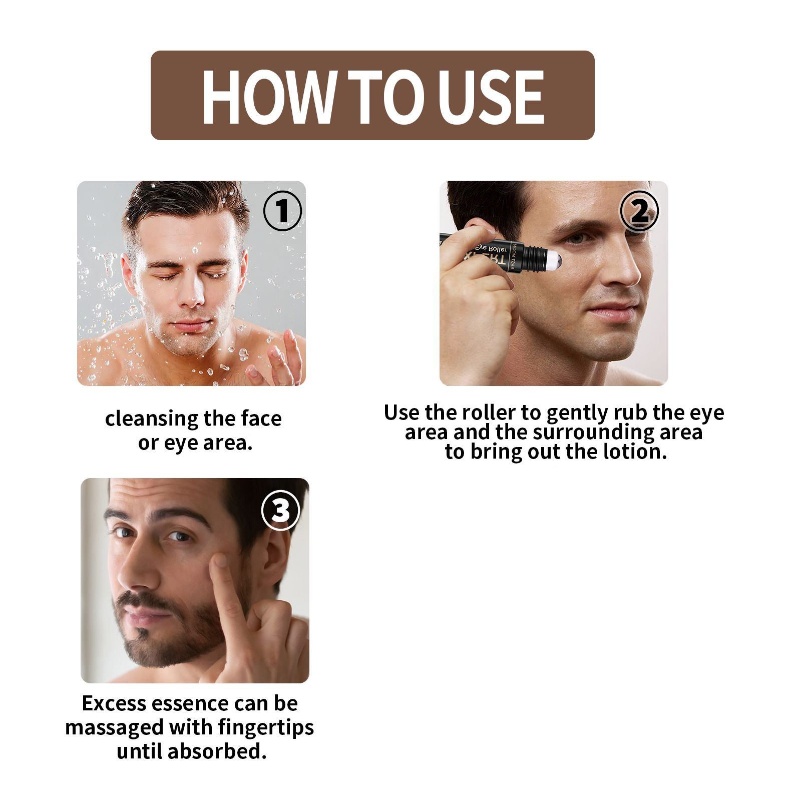 Men Hydrating Eye Roll On Cream Moisturizing For Dark Circles Puffiness And Fine Lines 10ml