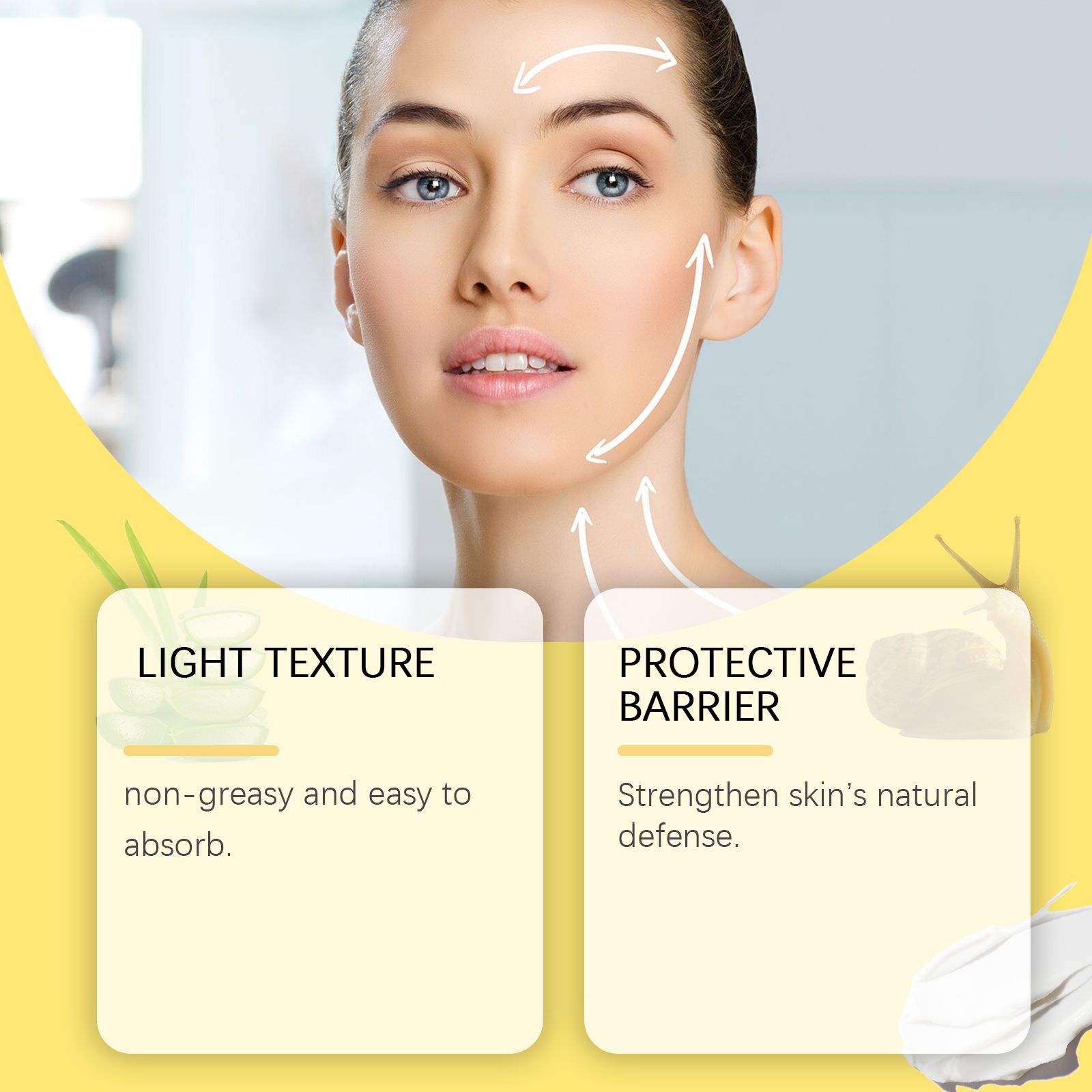 Snail Multi Effect Face Cream Moisturizing Repairing Hydrating For Daily Skin Care