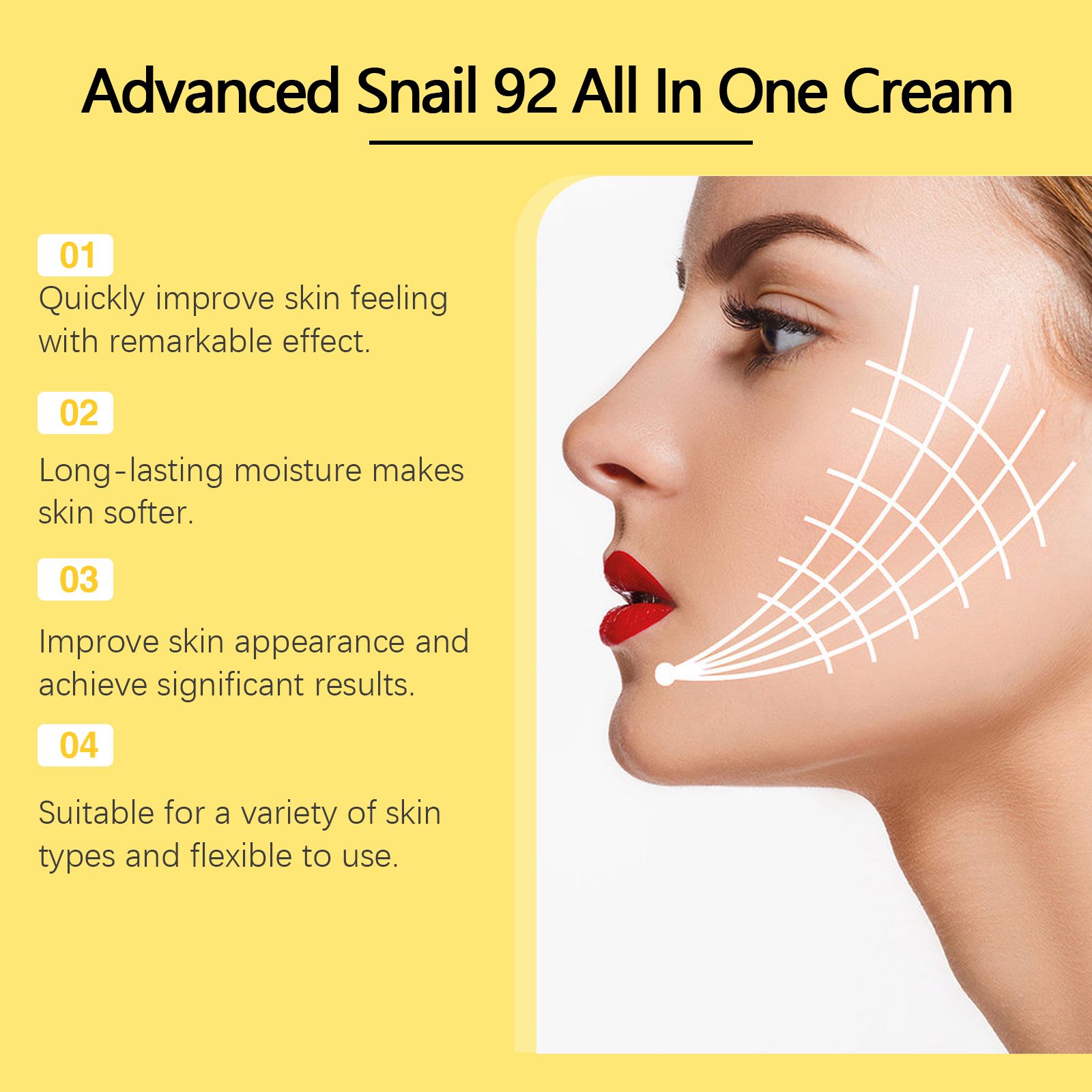 Snail Multi Effect Face Cream Moisturizing Repairing Hydrating For Daily Skin Care
