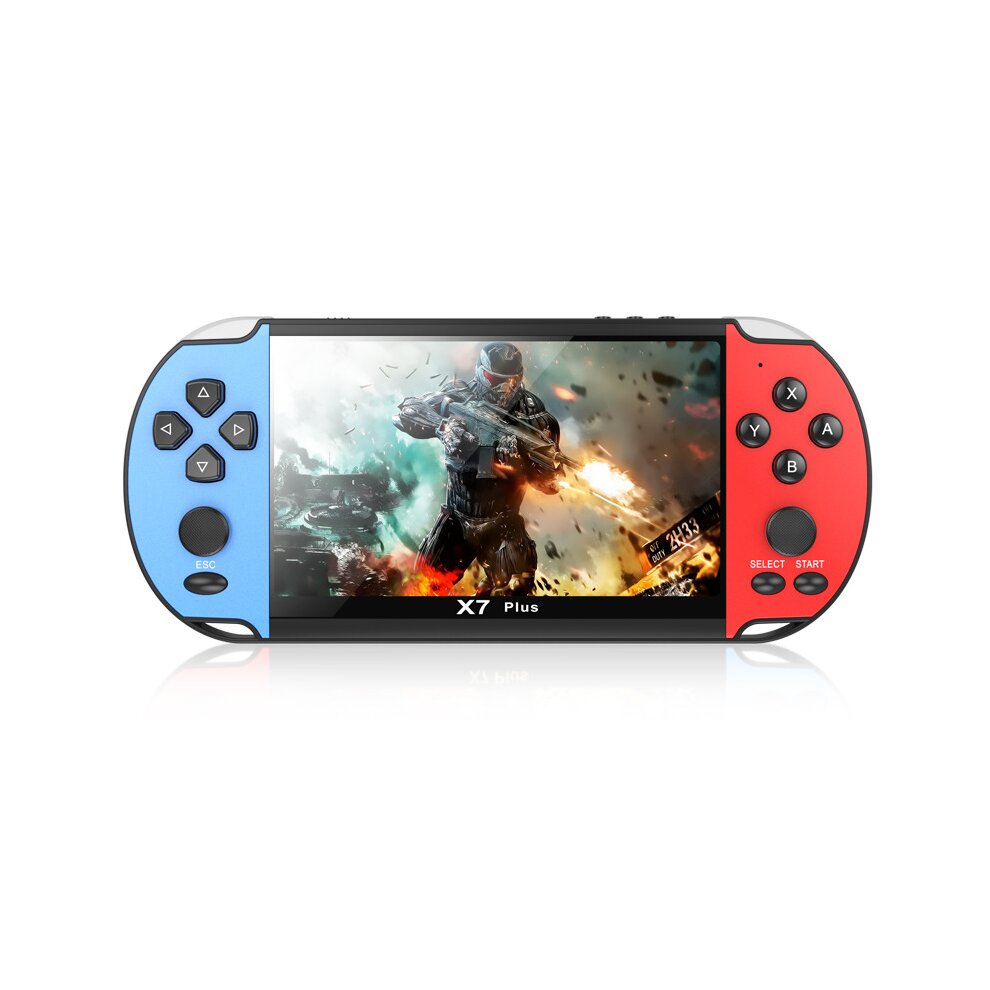 X7 PLUS Handheld Game Console Dual Joystick Game Console Retro Game Host Video Gamepad Portable Gaming Player Toy 8GB Built-in 1000 Games 5.1 inch Screen 128-bit