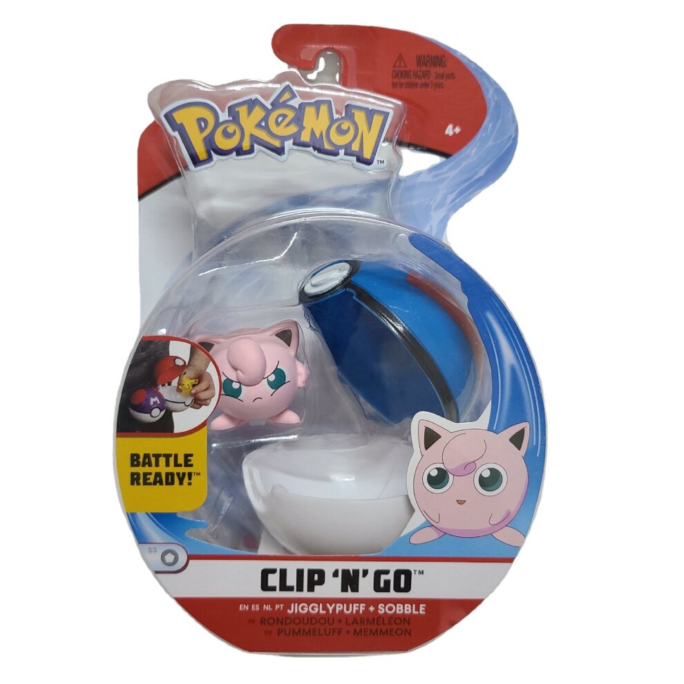 (Jigglypuff) Pokemon Battle Figure Pack Clip N Go Pokeball Premier Ball Sobble Jigglypuf