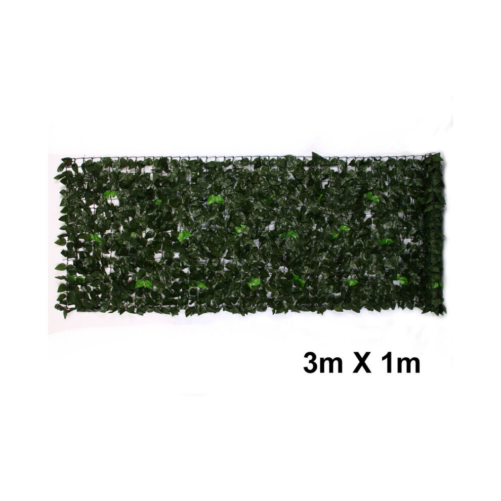 3M Artificial Lvy Leaf Hedge Roll Privacy Fence Screen Green Cover