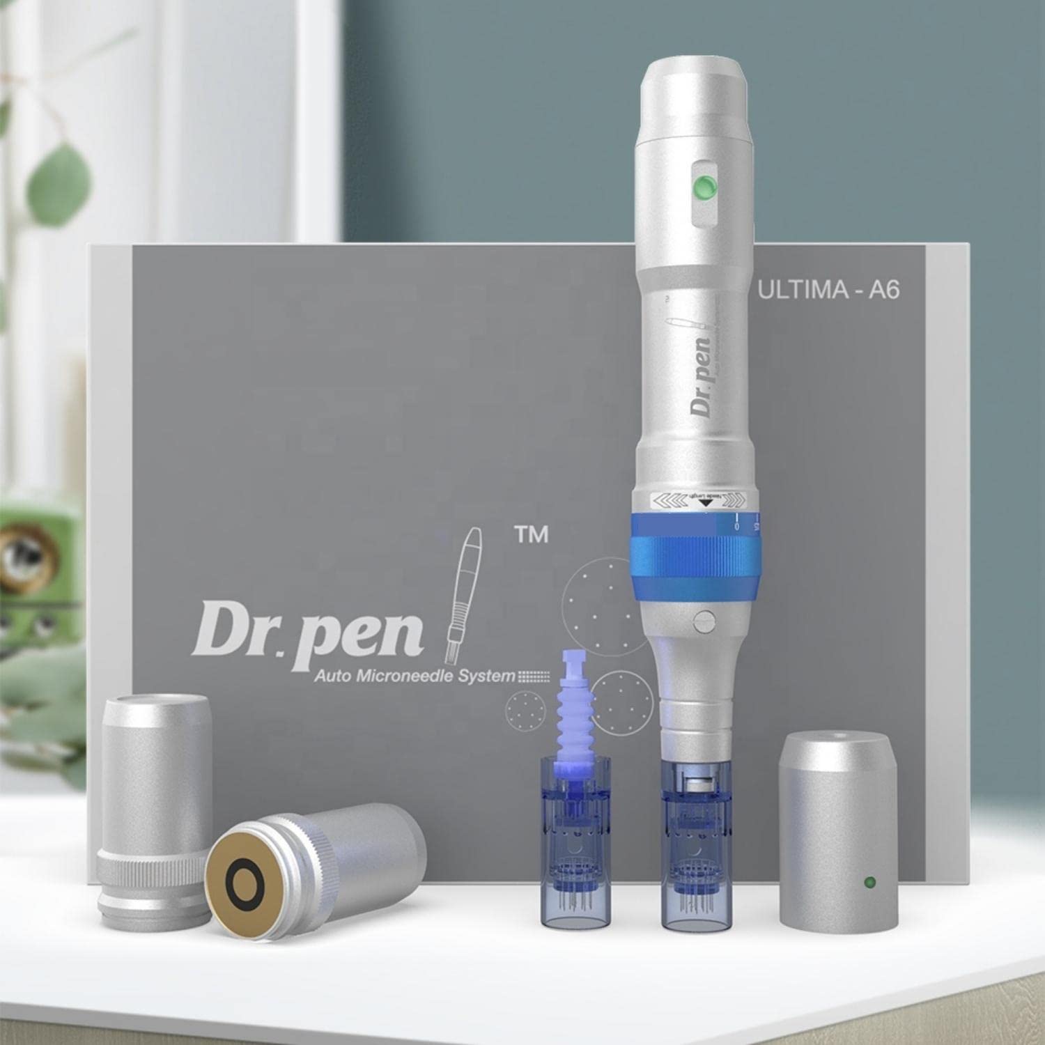 Dr. Pen Ultima A6 Microneedling Pen Dermapen Electric Microneedle Roller Pen Professional Skin Face Body Care Kit for Wrinkle Stretch Marks Scar Hair Loss Treat with 5pcs 12PIN 5pcs 36PIN 5pcs Nano Round Cartridges Needles