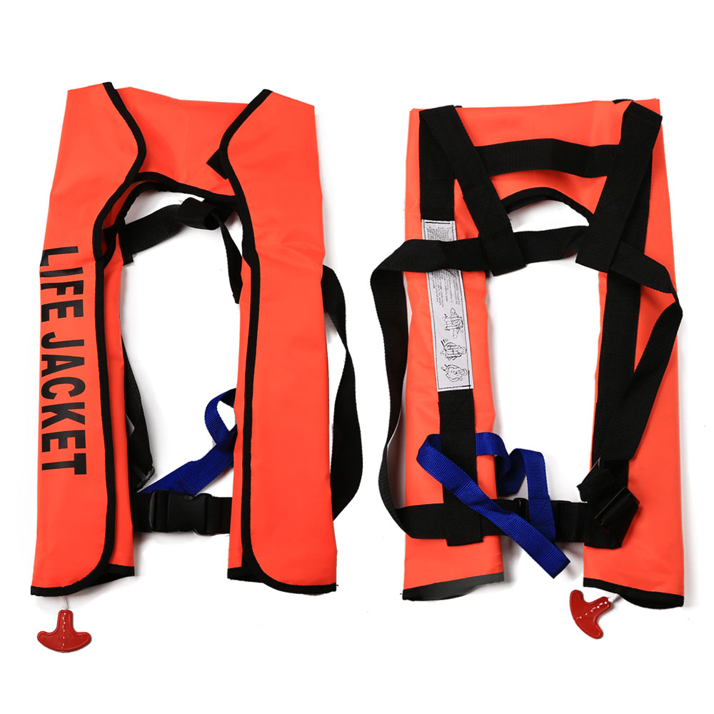 (Red) Life Jacket Inflatable Life Vests Automatic Buoyancy Aid Lifejacket Adjustable Comfortable for Boating Fishing Surfing Water Sports Swimming Kayaking Water Sports  Motorboat 150N