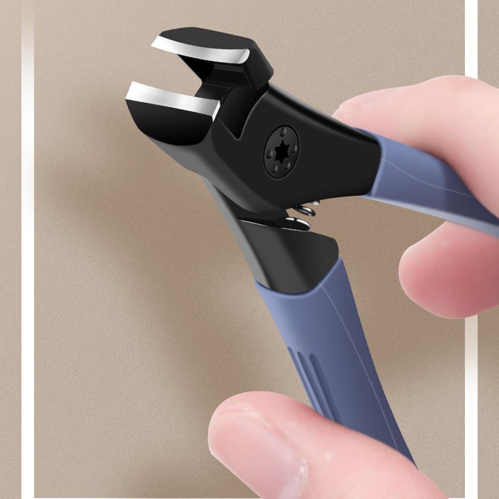 (Blue) Nail Clippers Thick Hard Nail Special Nail Clippers Manicure Fingernail Cutter Toes Nail Clipper Pedicure Tools Anti-splash Large Size Household Tool