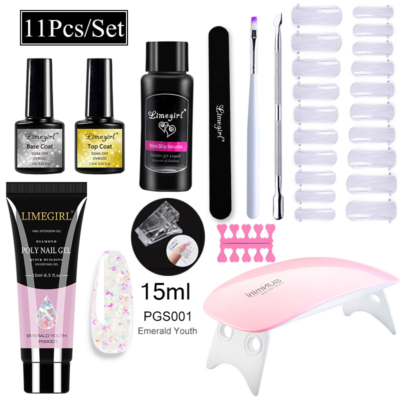 Gel Nail Kit Starter with Portable UV LED Nail Lamp White Pink Red Purple Gel Nail Polish Set Essential Manicure Tools Nail Art Starter Kit for Beginner DIY Gift